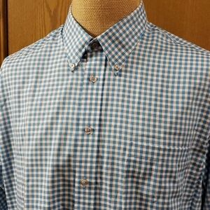 Kenneth cole reaction no iron blue checked shirt